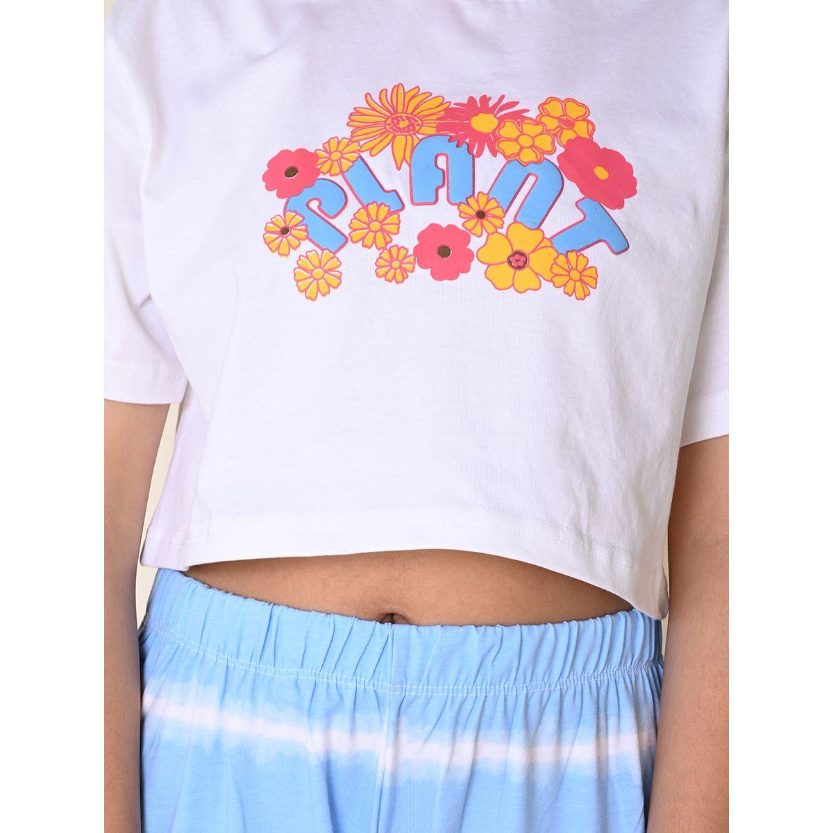 LilPicks X Styli  Floral Print Crop T-Shirt & Dyed Pants Set-girls-clothing-setsandcoords-image-5