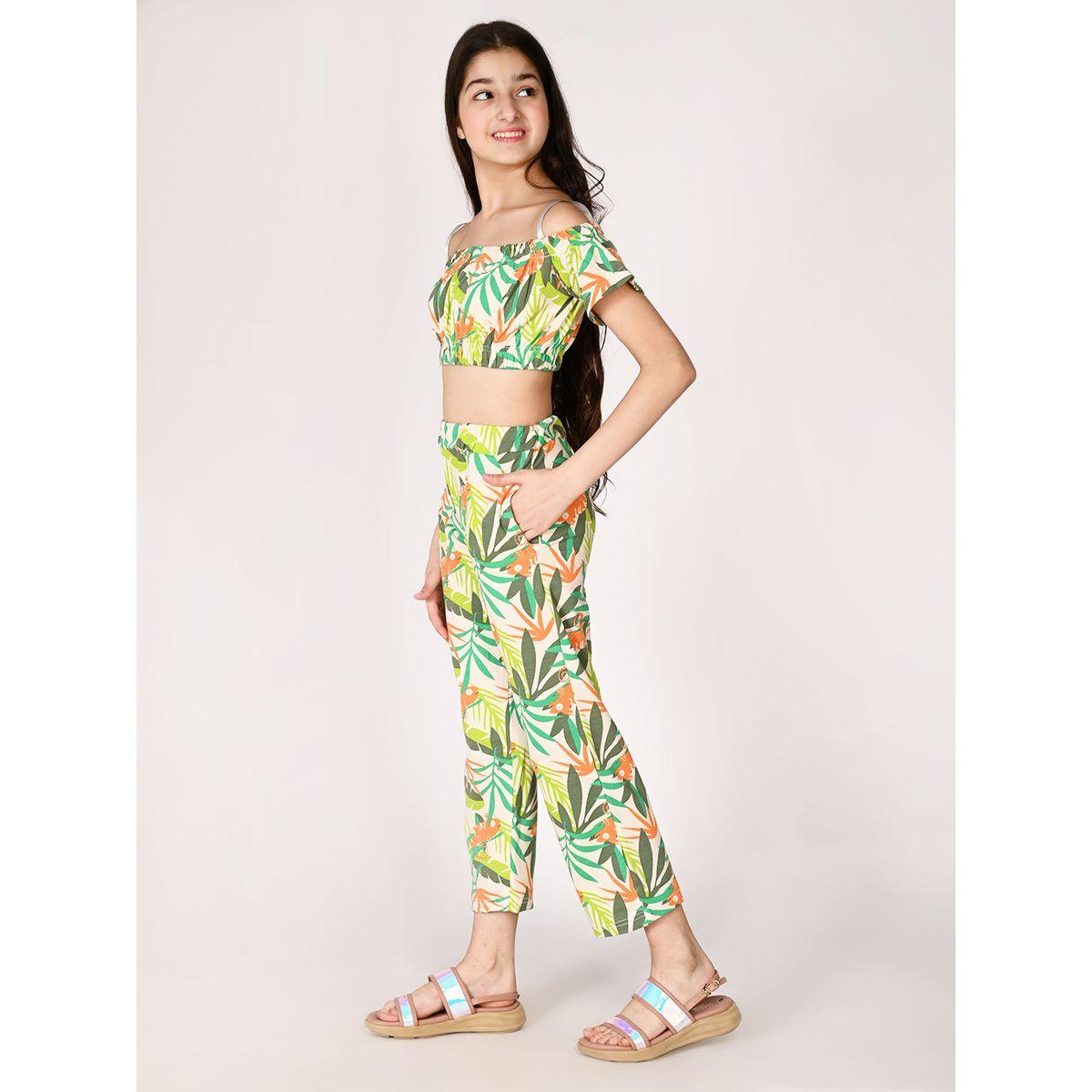 LilPicks X Styli  Tropical Print Crop Top & Pants Set-girls-clothing-setsandcoords-image-4