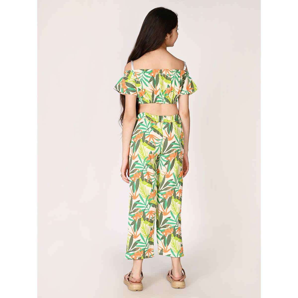 LilPicks X Styli  Tropical Print Crop Top & Pants Set-girls-clothing-setsandcoords-image-5