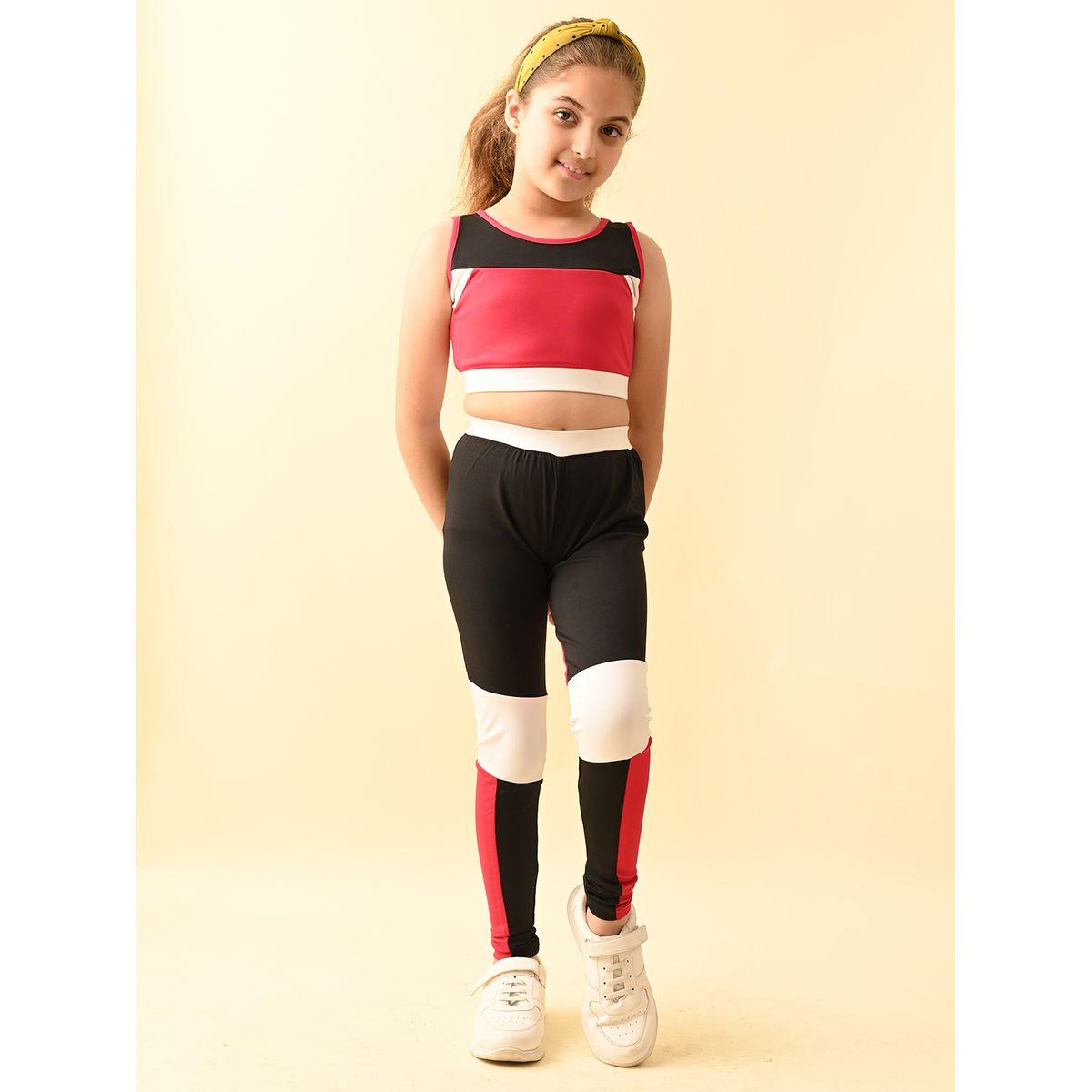 LilPicks X Styli  Color Block Sleeveless Top & Leggings Set-girls-clothing-setsandcoords-image-2