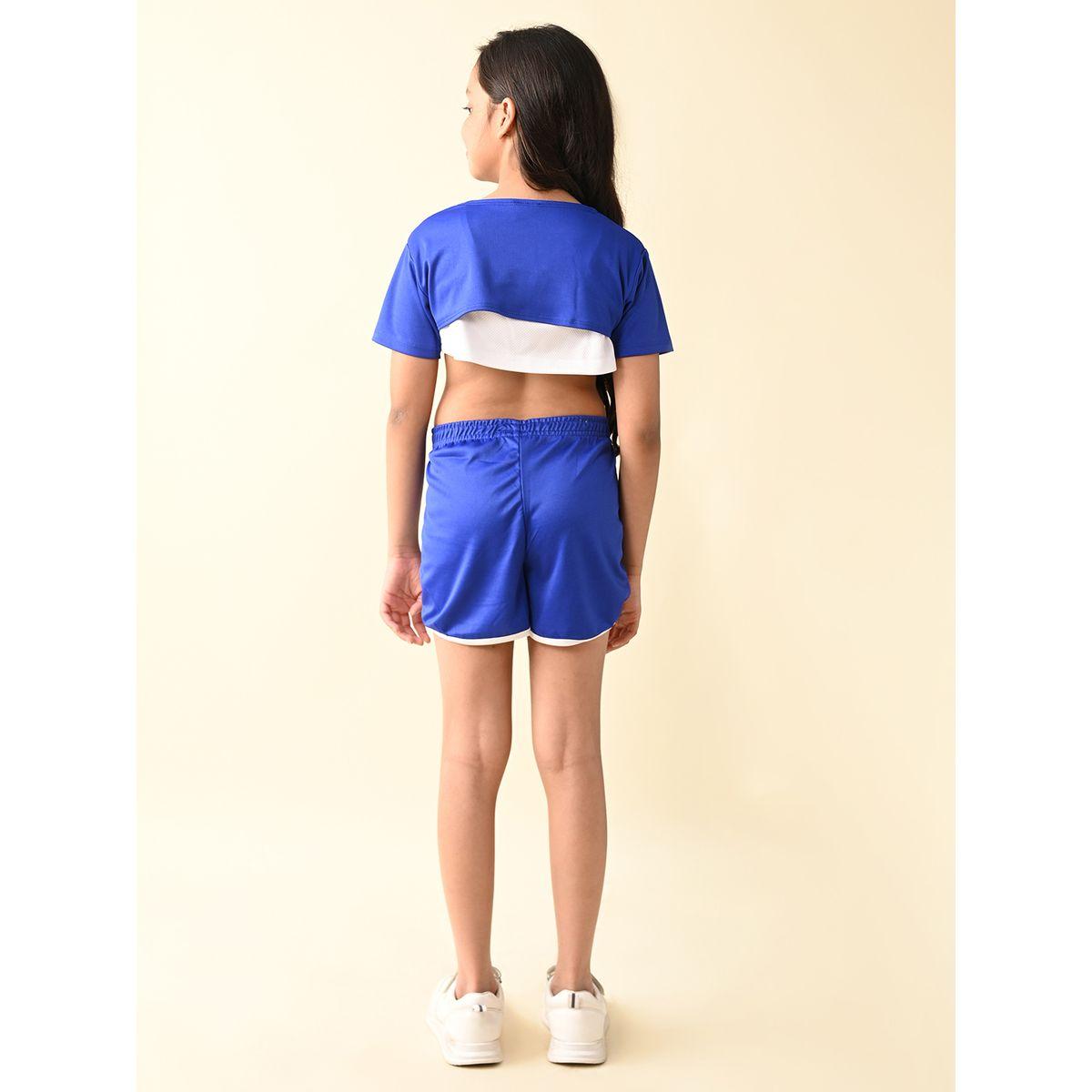 مجموعة من شورت مع بلوزة قصيرة 2 في 1 ليل بيكس × ستايلي-girls-clothing-setsandcoords-image-2