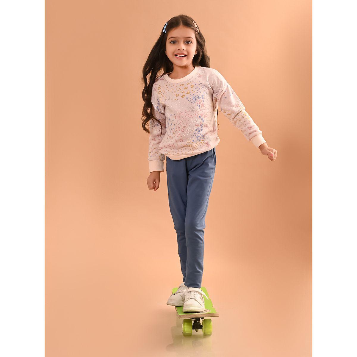مجموعة من جوغر مع سويت شيرت بطبعات صغيرة ليل بيكس × ستايلي-girls-clothing-setsandcoords-image-1