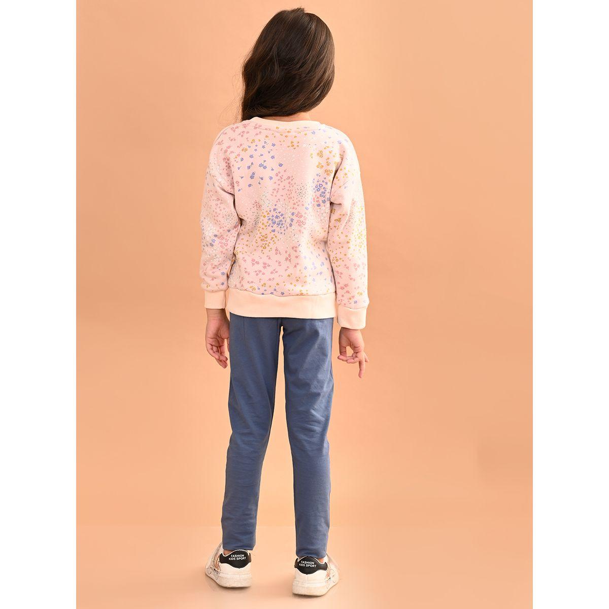 LilPicks X Styli  Ditsy Print Sweatshirt & Joggers Set-girls-clothing-setsandcoords-image-4