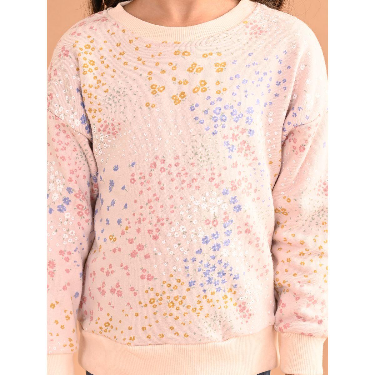 LilPicks X Styli  Ditsy Print Sweatshirt & Joggers Set-girls-clothing-setsandcoords-image-5