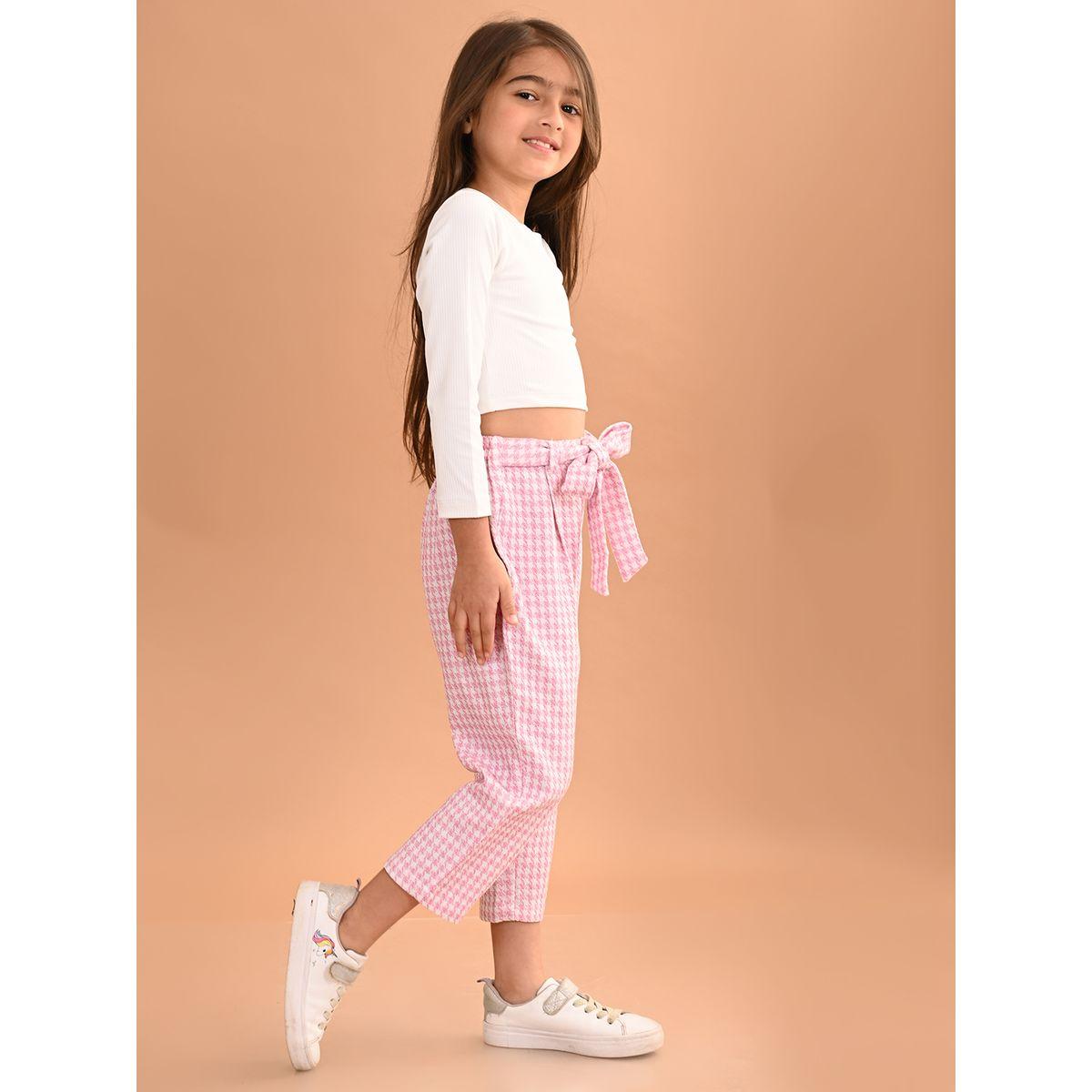 LilPicks X Styli  Rib Crop Top & Gingham Check Pants Set-girls-clothing-setsandcoords-image-3