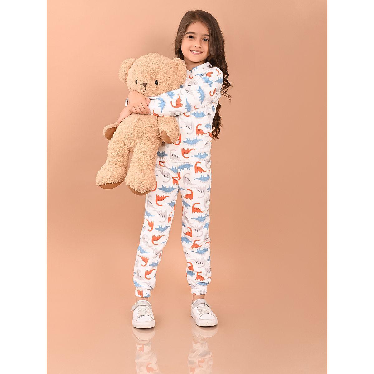 مجموعة من جوغر مع سويت شيرت بطبعة ديناصور ليل بيكس × ستايلي-girls-clothing-setsandcoords-image-2