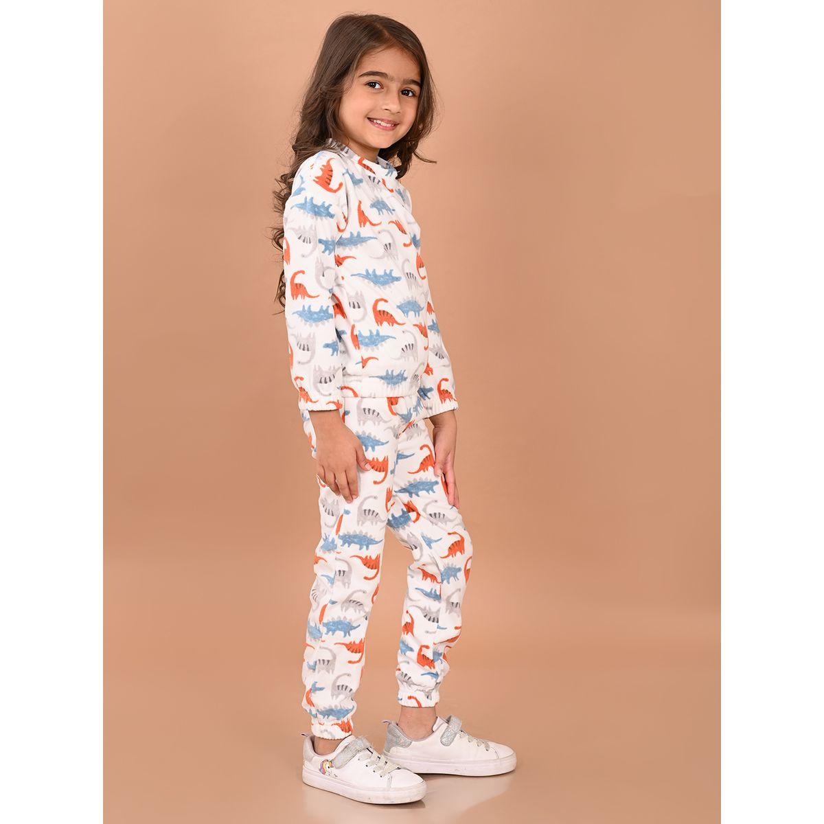 مجموعة من جوغر مع سويت شيرت بطبعة ديناصور ليل بيكس × ستايلي-girls-clothing-setsandcoords-image-3
