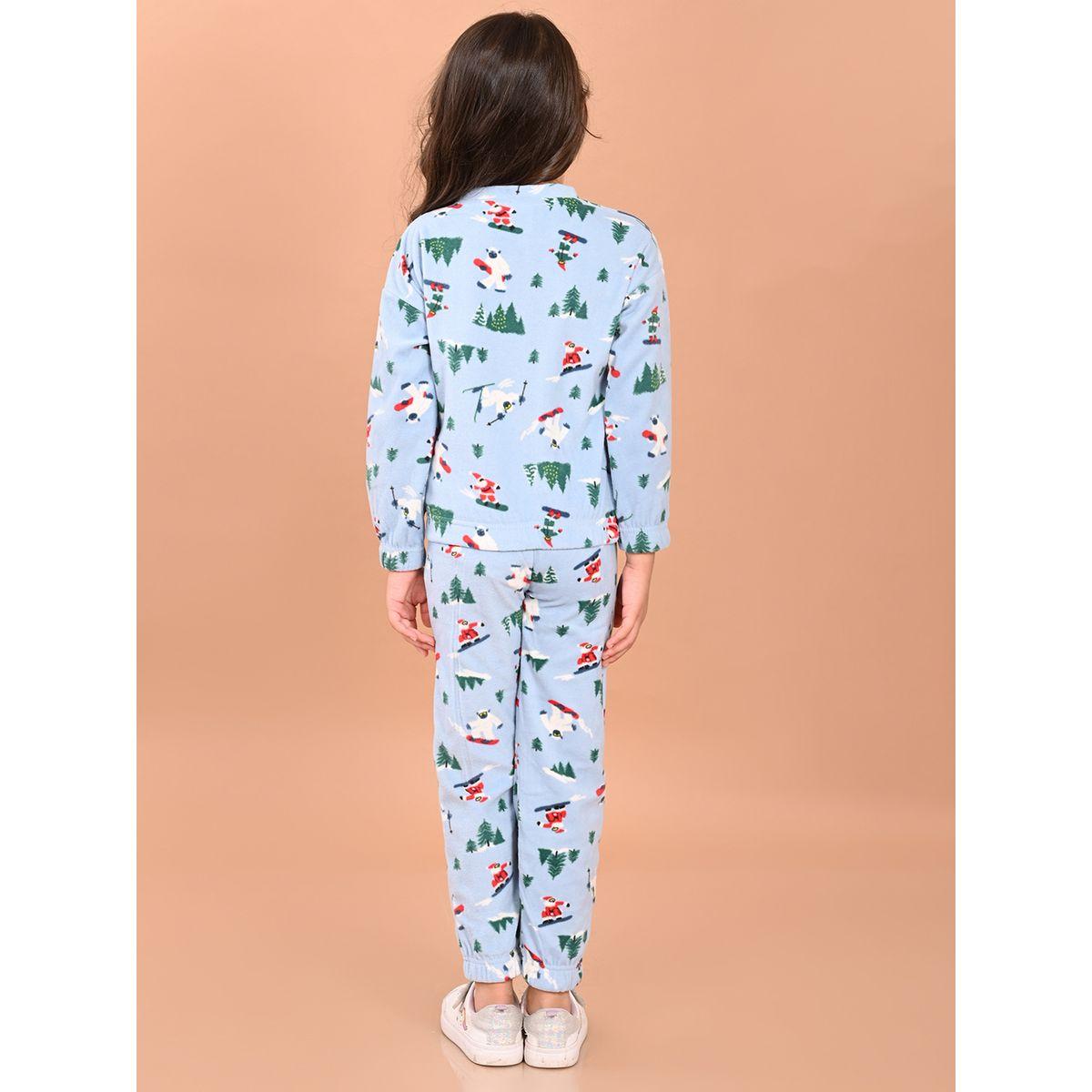 مجموعة من جوغر مع سويت شيرت فليس بطبعة جرافيك ليل بيكس × ستايلي-girls-clothing-setsandcoords-image-4