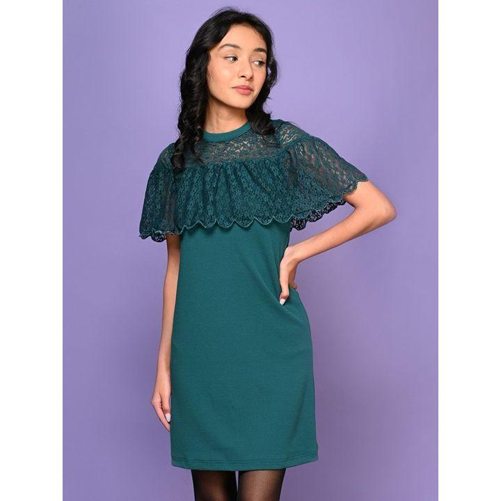 فستان بتفاصيل دانتيل مع اكمام بنمط رداء ليل بيكس × ستايلي-girls-clothing-dressesandjumpsuits-image-1