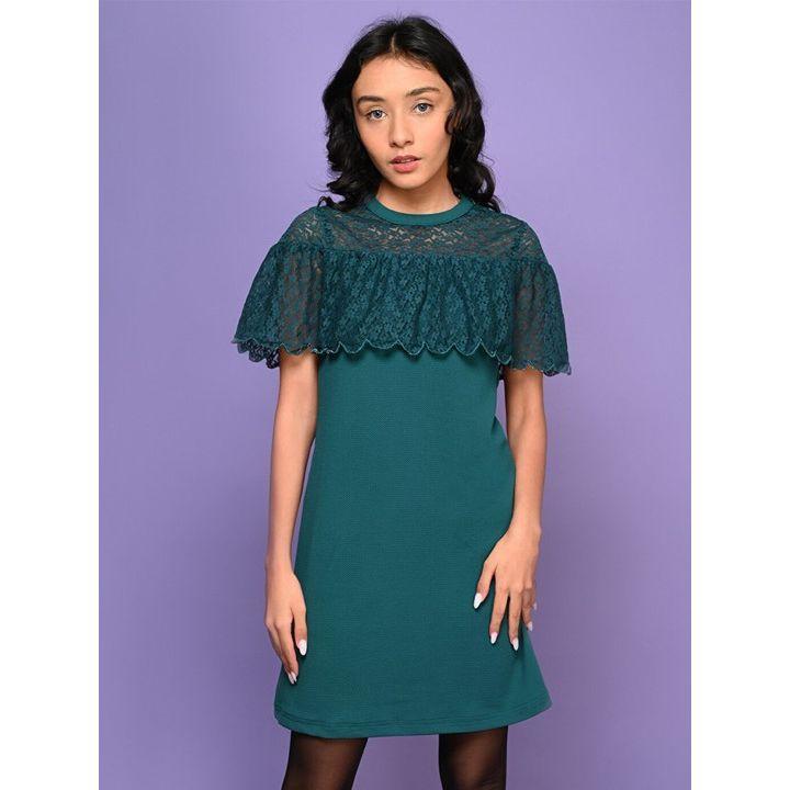 فستان بتفاصيل دانتيل مع اكمام بنمط رداء ليل بيكس × ستايلي-girls-clothing-dressesandjumpsuits-image-2