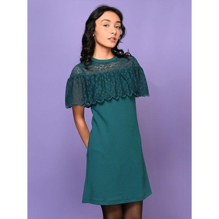 فستان بتفاصيل دانتيل مع اكمام بنمط رداء ليل بيكس × ستايلي-girls-clothing-dressesandjumpsuits-image-4
