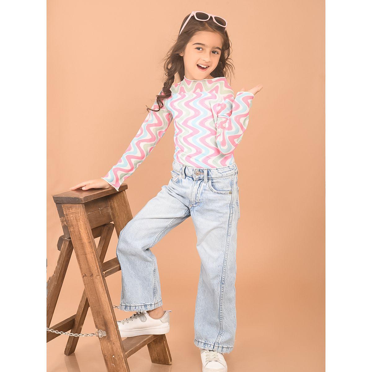بلوزة مطبعة بالكامل مع ياقة عالية ليل بيكس × ستايلي-girls-clothing-blousesandshirts-image-1