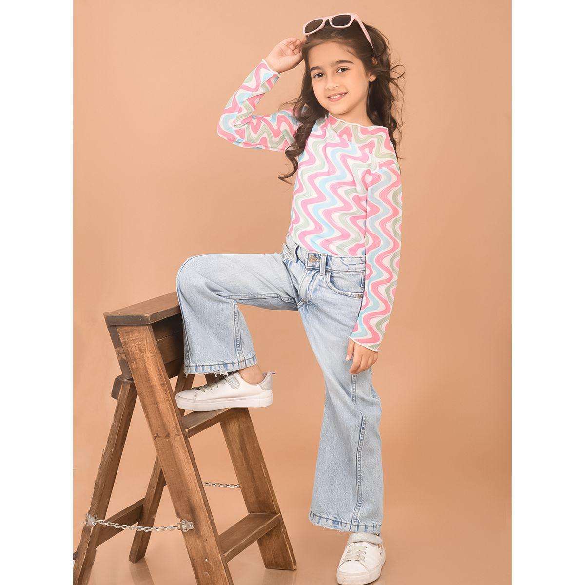 بلوزة مطبعة بالكامل مع ياقة عالية ليل بيكس × ستايلي-girls-clothing-blousesandshirts-image-2