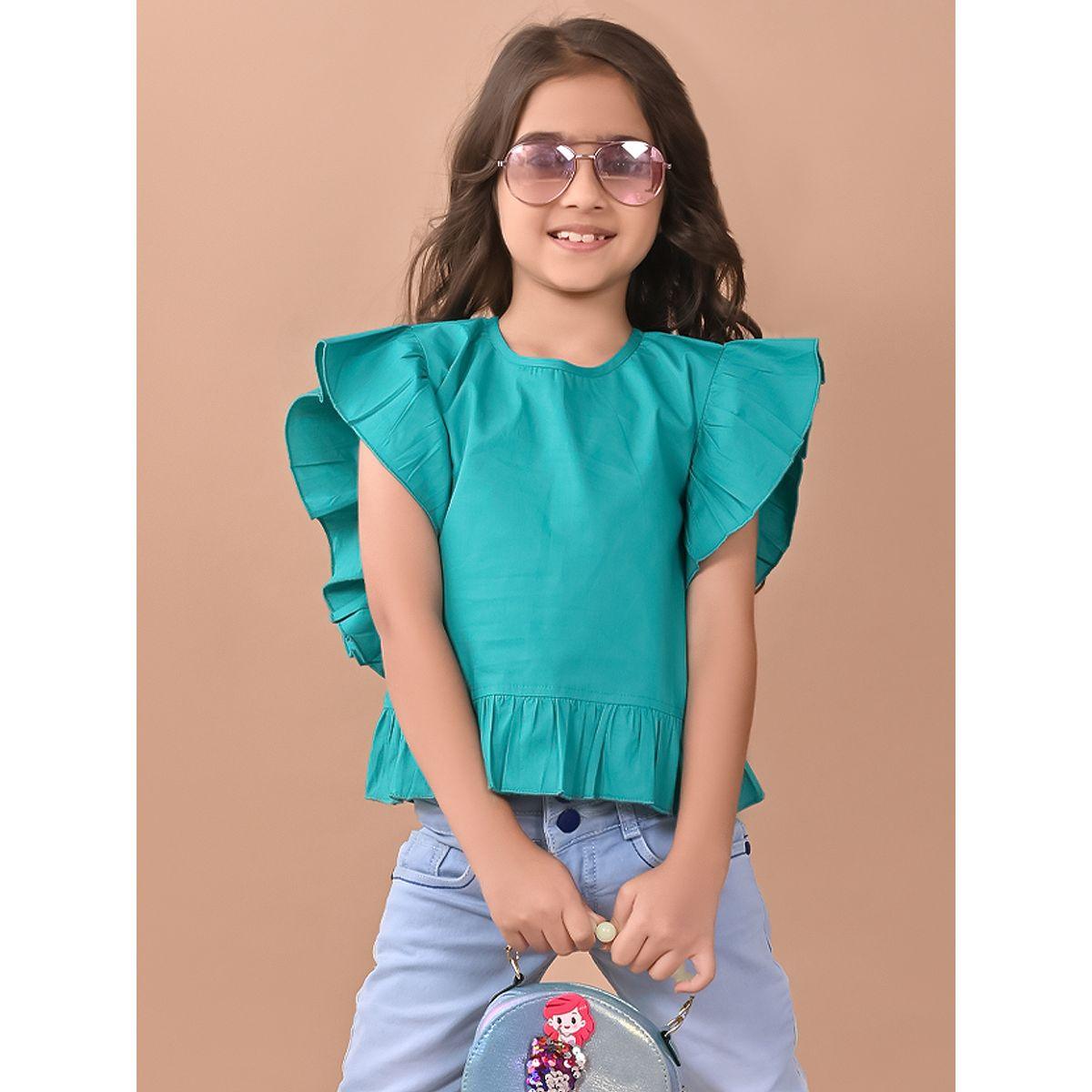 بلوزة سادة بتفاصيل كشكش ليل بيكس × ستايلي-girls-clothing-blousesandshirts-image-6