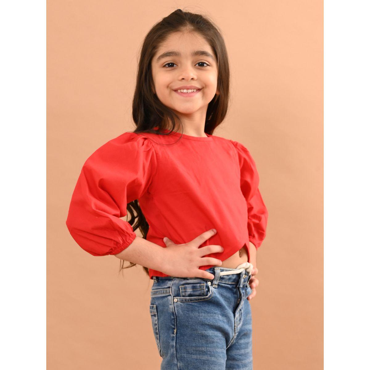 بلوزة قصيرة بحافة غير متماثلة الطول ليل بيكس × ستايلي-girls-clothing-blousesandshirts-image-3