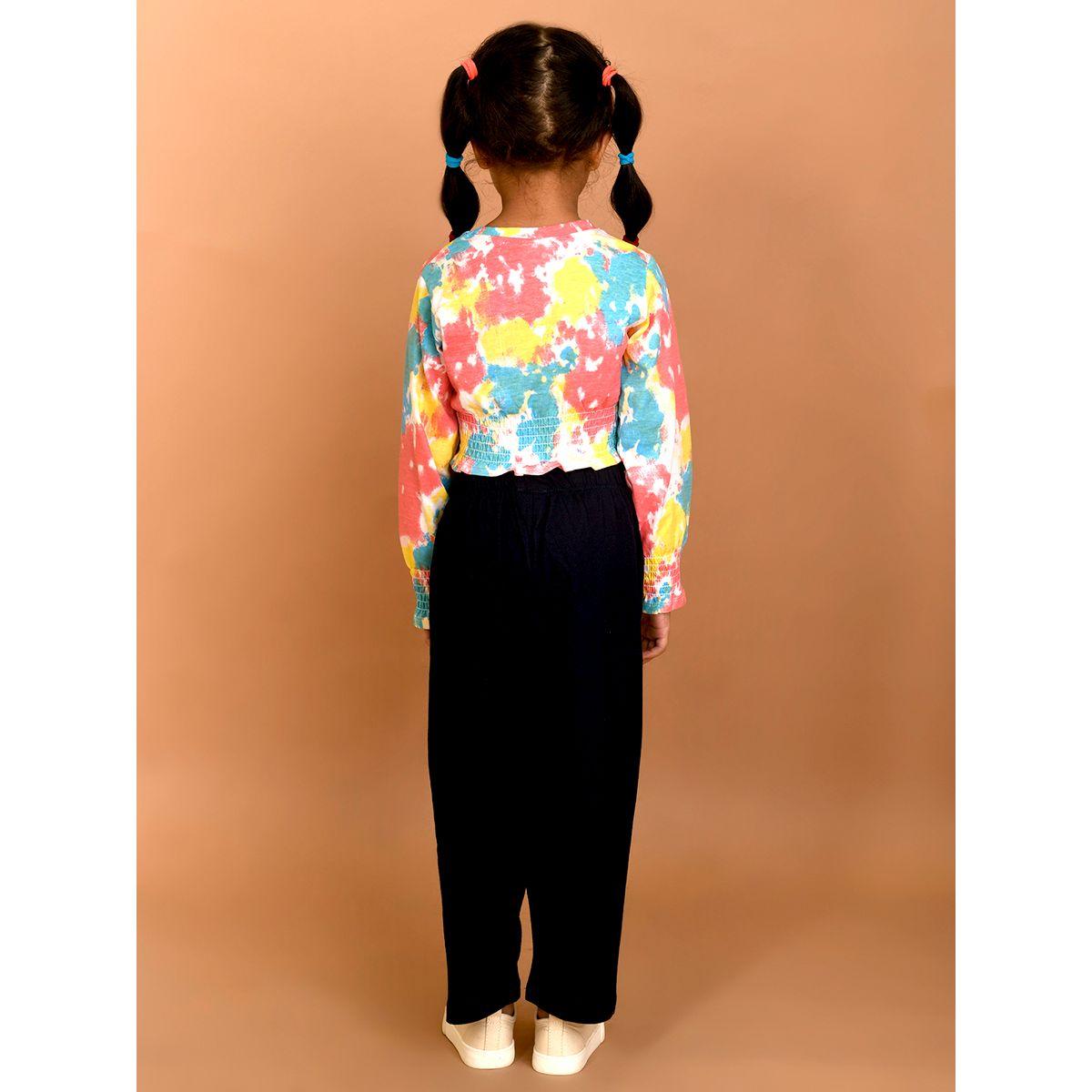 LilPicks X Styli  Tie Dye Print Crop Top & Pants Set-girls-clothing-setsandcoords-image-3