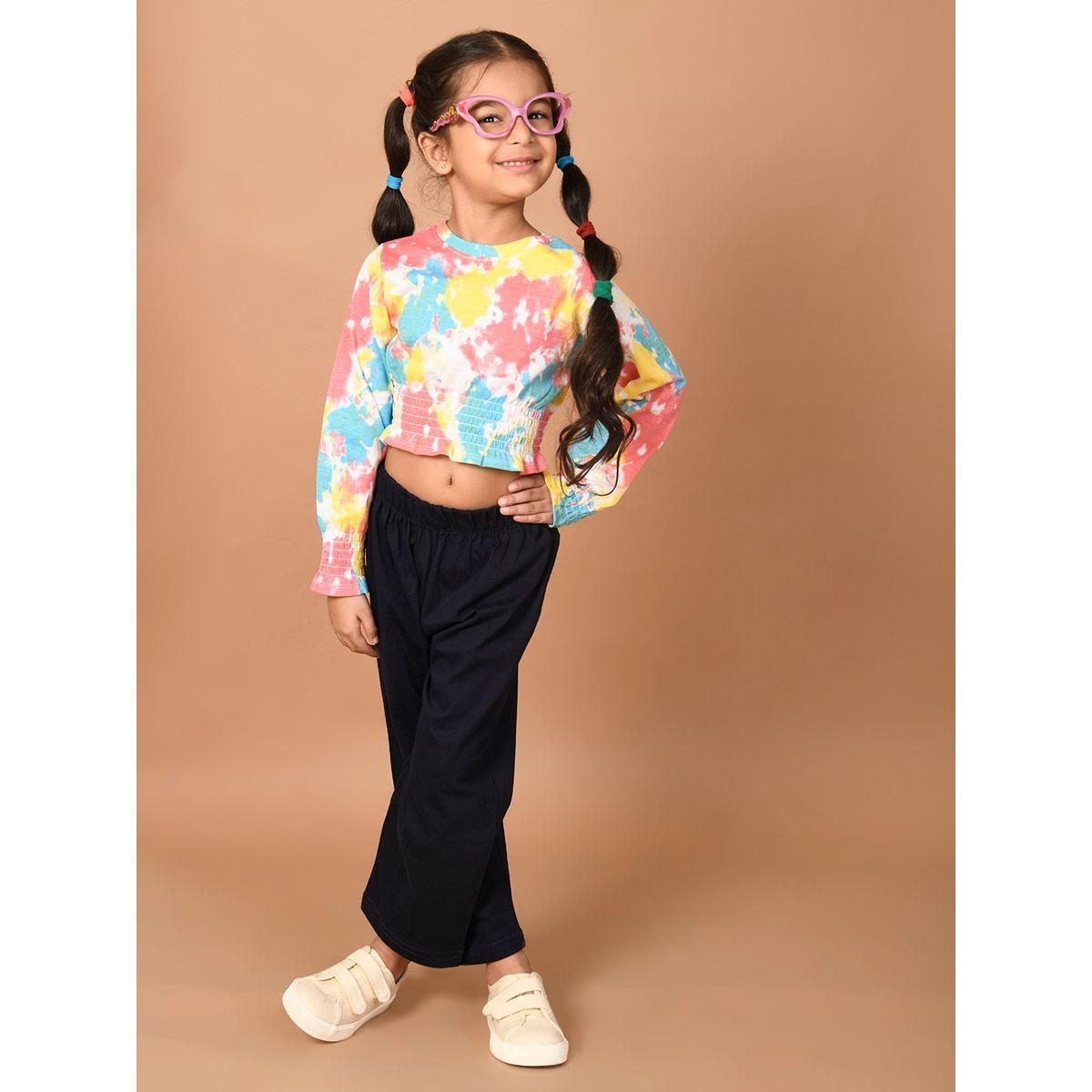 LilPicks X Styli  Tie Dye Print Crop Top & Pants Set-girls-clothing-setsandcoords-image-5