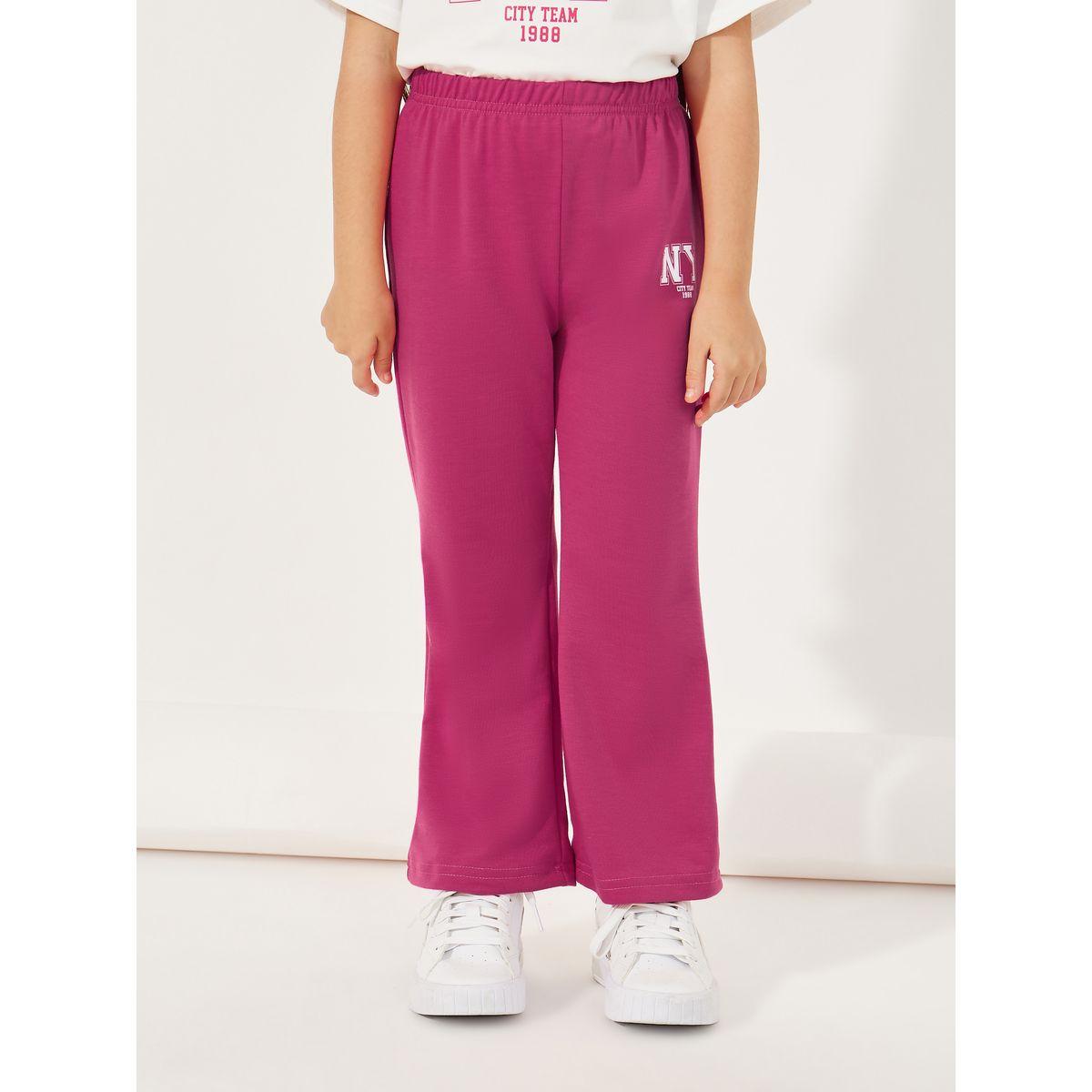 Styli Elevate Oversized Logo Print T-Shirt & Flared Joggers Co-Ords Set-girls-clothing-setsandcoords-image-5