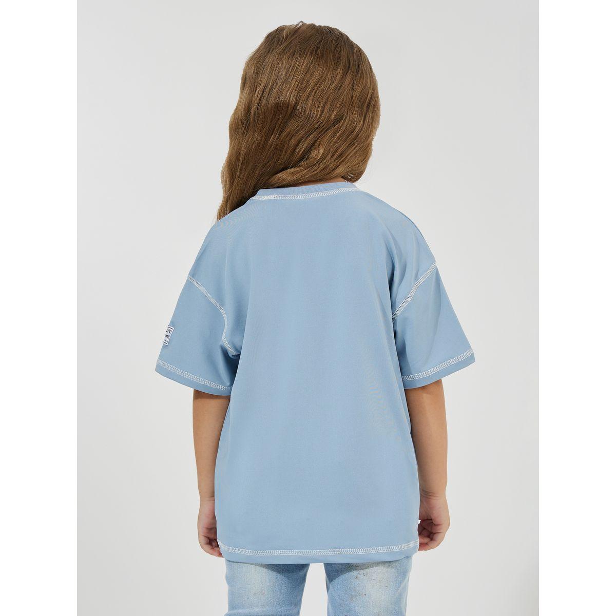 تيشيرت فضفاض بتداخلات مدروزة-girls-clothing-tshirts-image-4