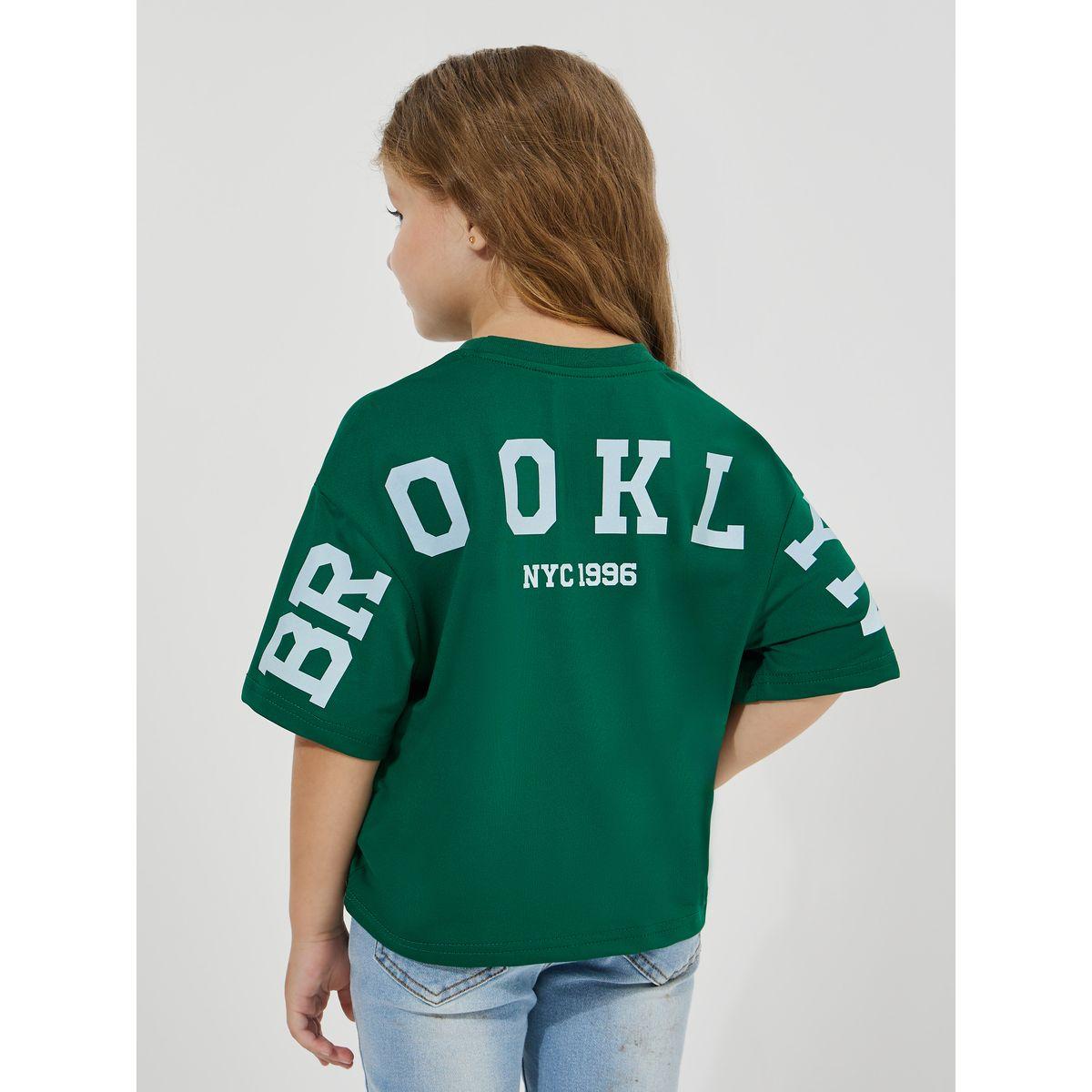 تيشيرت بوكسي قصير بطبعة بروكلين-girls-clothing-tshirts-image-6