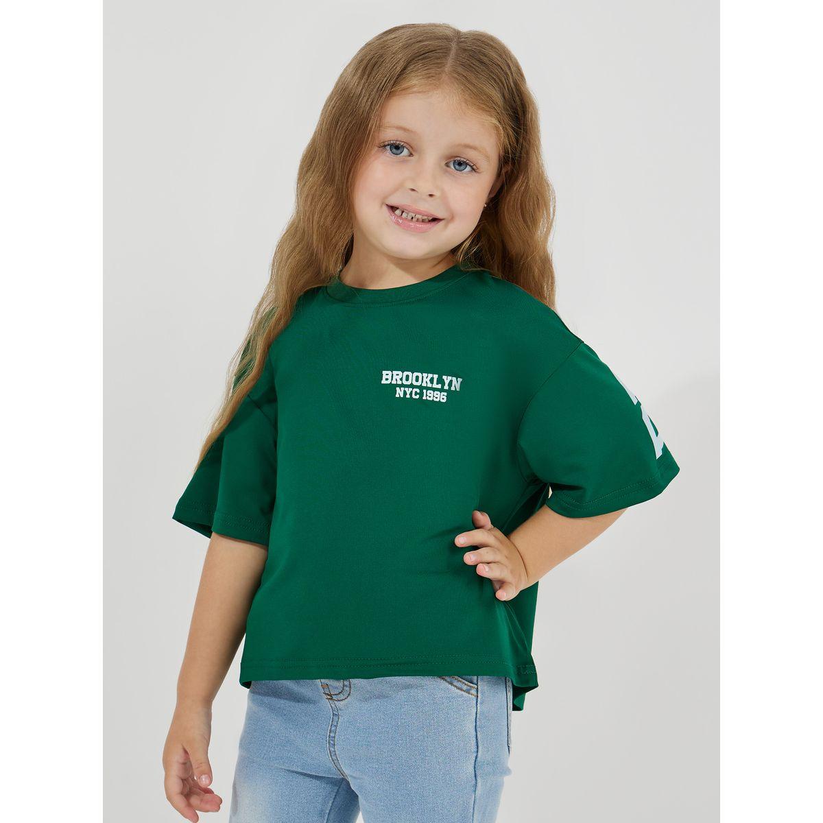 تيشيرت بوكسي قصير بطبعة بروكلين-girls-clothing-tshirts-image-5