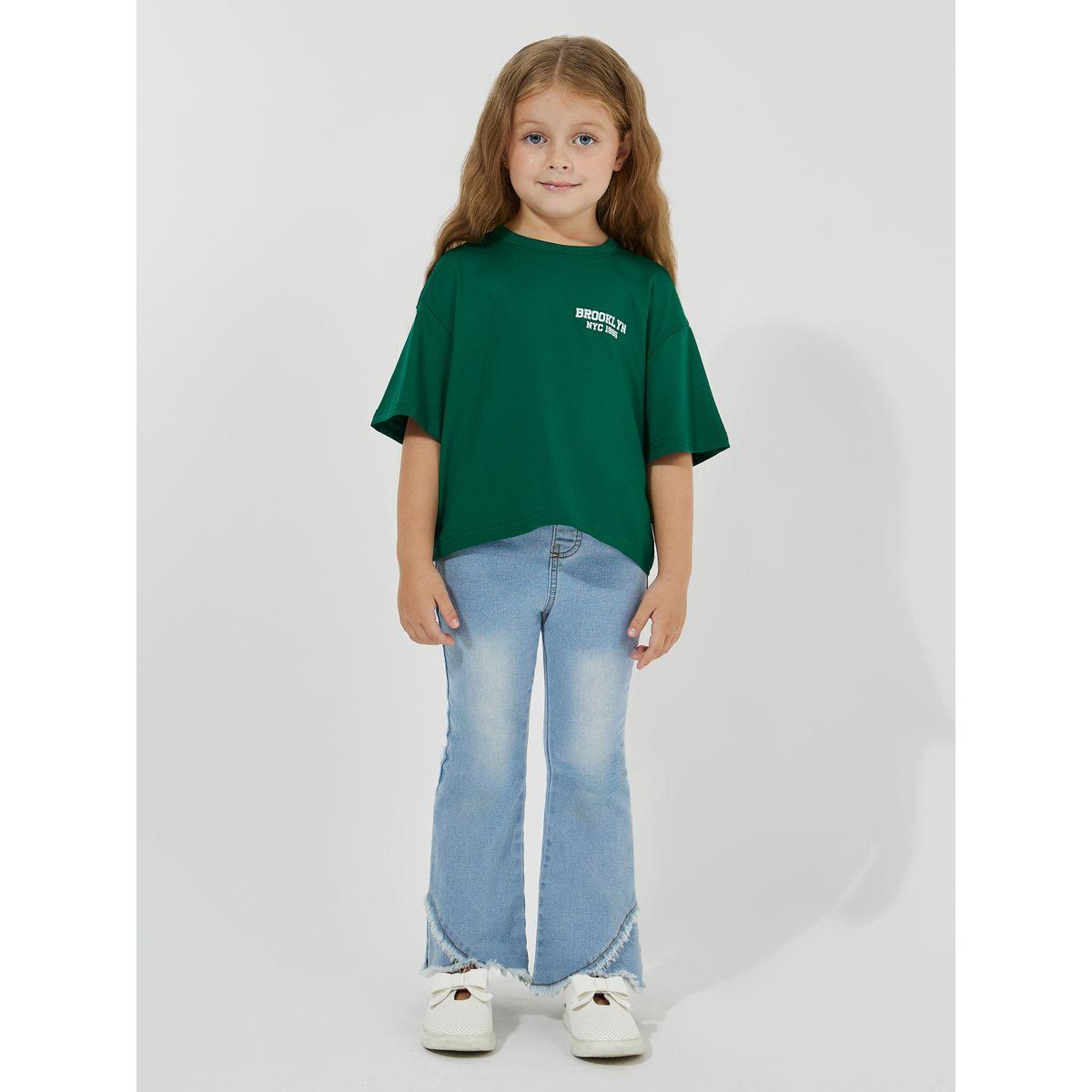 تيشيرت بوكسي قصير بطبعة بروكلين-girls-clothing-tshirts-image-4