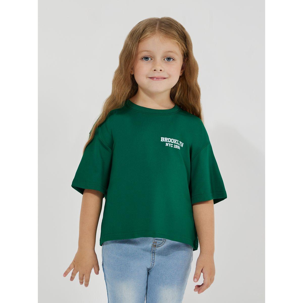 تيشيرت بوكسي قصير بطبعة بروكلين-girls-clothing-tshirts-image-3