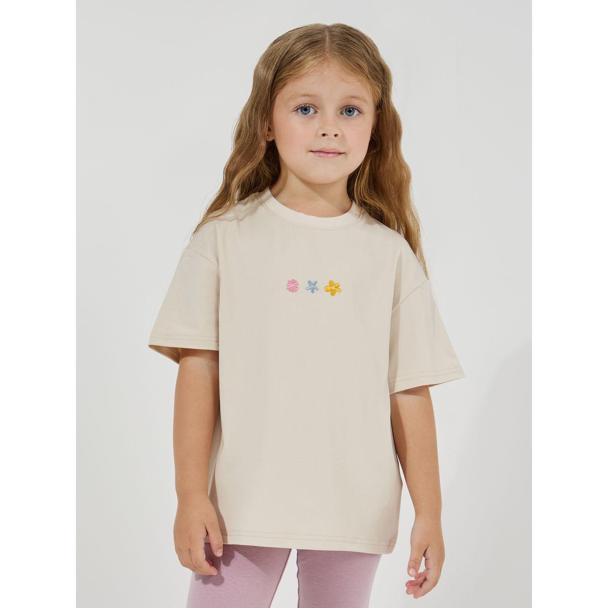 Styli Elevate Oversized Embroidery Detail T-Shirt-girls-clothing-tshirts-image-1