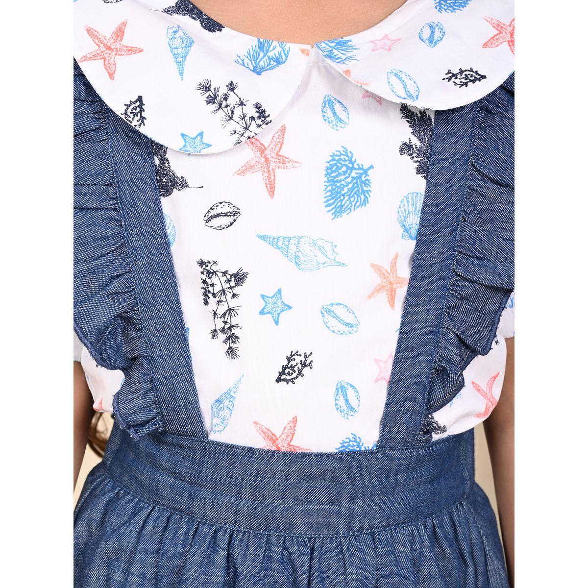 مجموعة من دنغري دنيم مع بلوزة مطبعة ليل بيكس × ستايلي-girls-clothing-setsandcoords-image-5