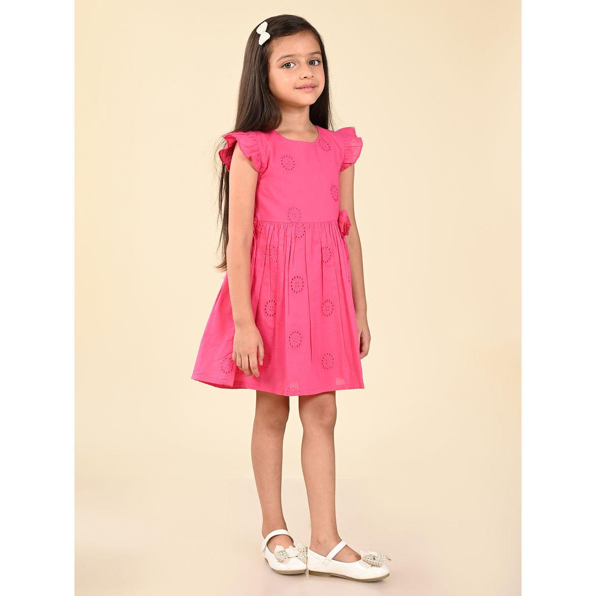 LilPicks X Styli  Schiffli Embroidered Corsage Detail Dress-girls-clothing-dressesandjumpsuits-image-3