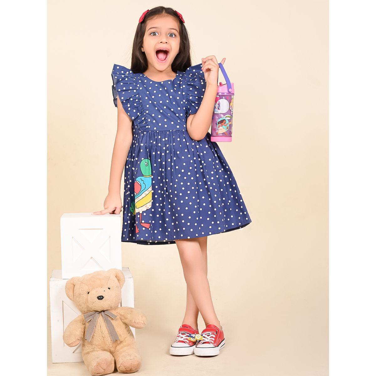 LilPicks X Styli  Polka Duck Print Casual Dress-girls-clothing-dressesandjumpsuits-image-1