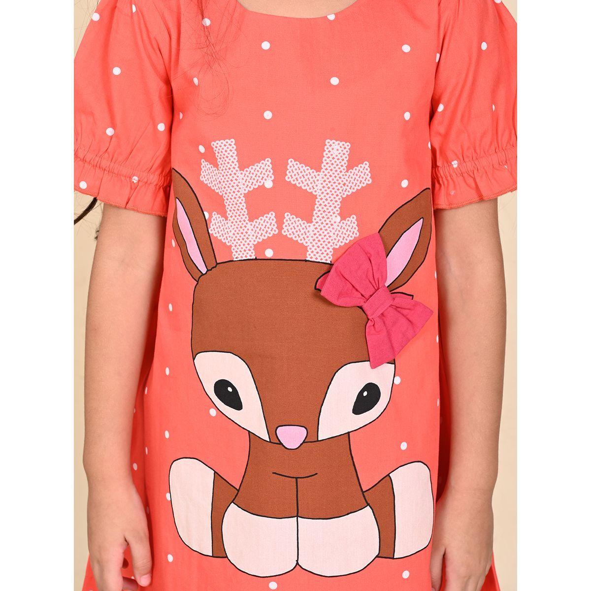 فستان كاجوال مطبع بطبعة جرافيك ليل بيكس × ستايلي-girls-clothing-dressesandjumpsuits-image-5