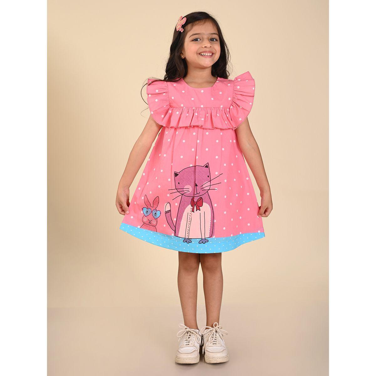 LilPicks X Styli  Polka Cat Print Ruffled Dress-girls-clothing-dressesandjumpsuits-image-2