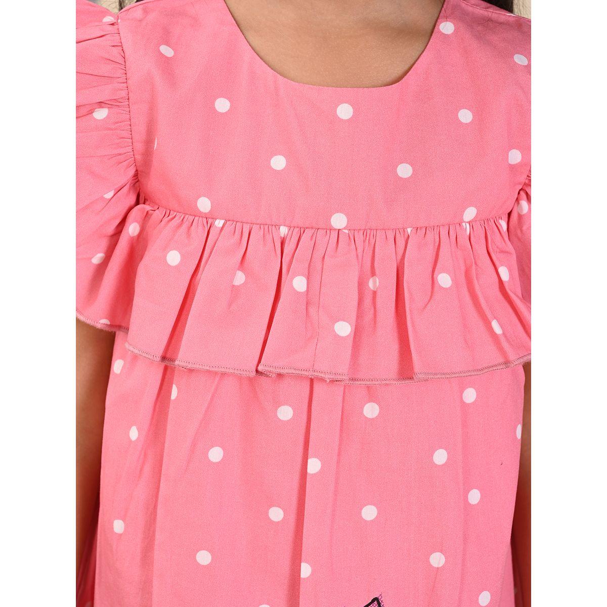 فستان كاجوال مطبع بطبعة جرافيك ليل بيكس × ستايلي-girls-clothing-dressesandjumpsuits-image-5