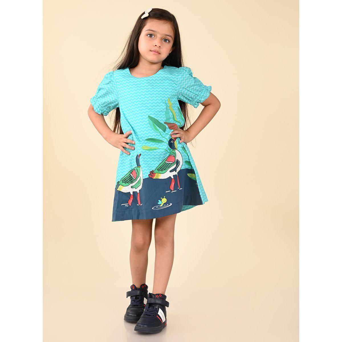 LilPicks X Styli  Duck Graphic Print Puff Sleeves Dress-girls-clothing-dressesandjumpsuits-image-2
