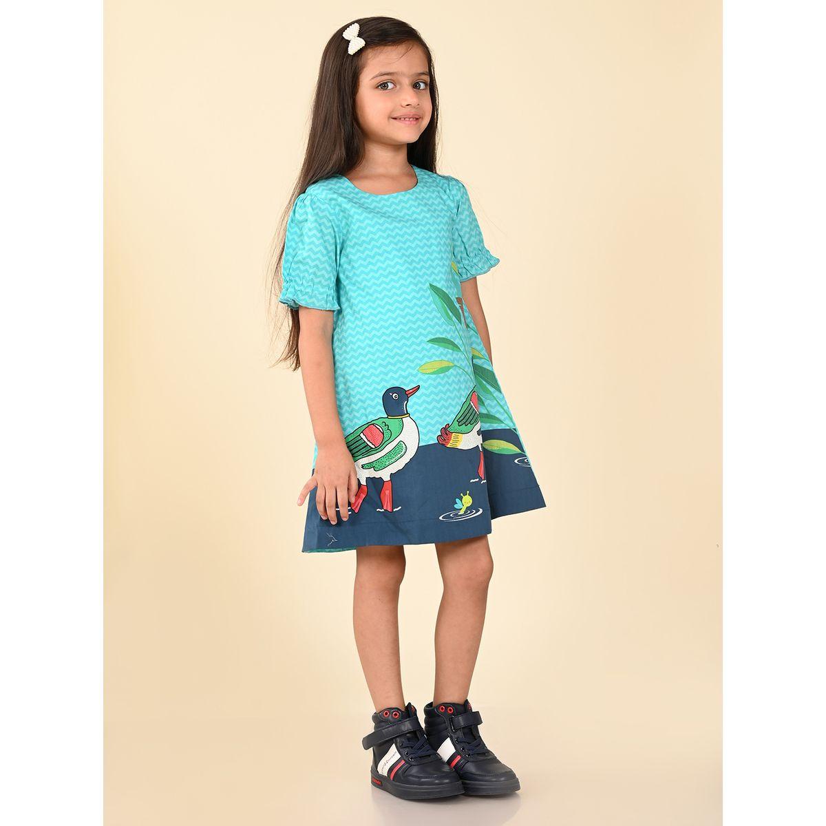 LilPicks X Styli  Duck Graphic Print Puff Sleeves Dress-girls-clothing-dressesandjumpsuits-image-3
