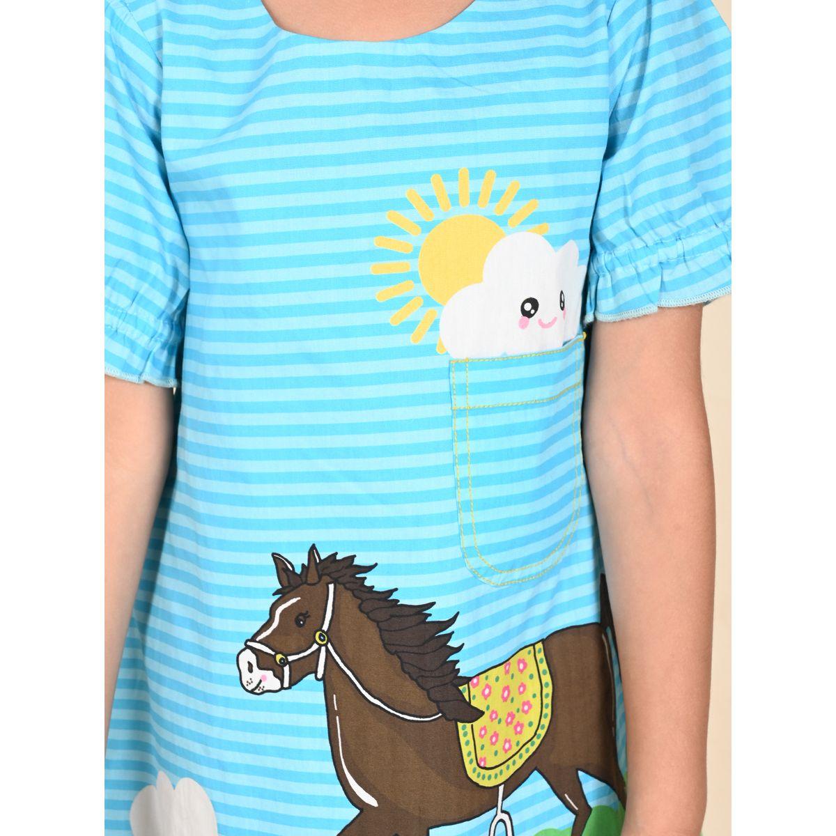 LilPicks X Styli  Horse Graphic Print Casual Dress-girls-clothing-dressesandjumpsuits-image-5
