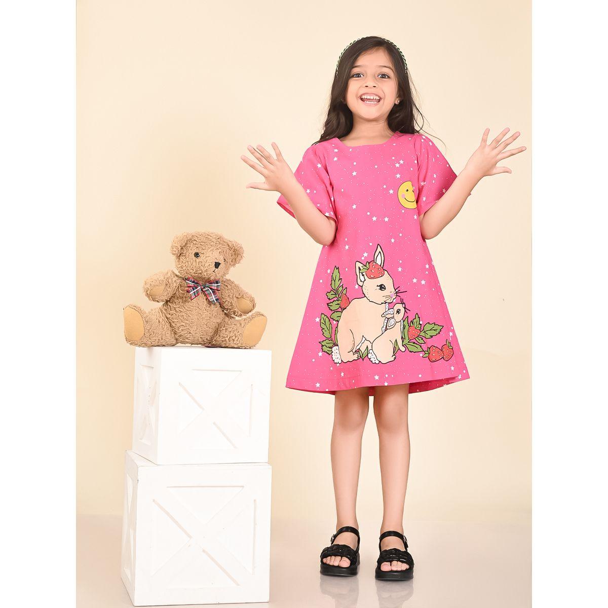 LilPicks X Styli  Bunny Star Print Casual Dress-girls-clothing-dressesandjumpsuits-image-1