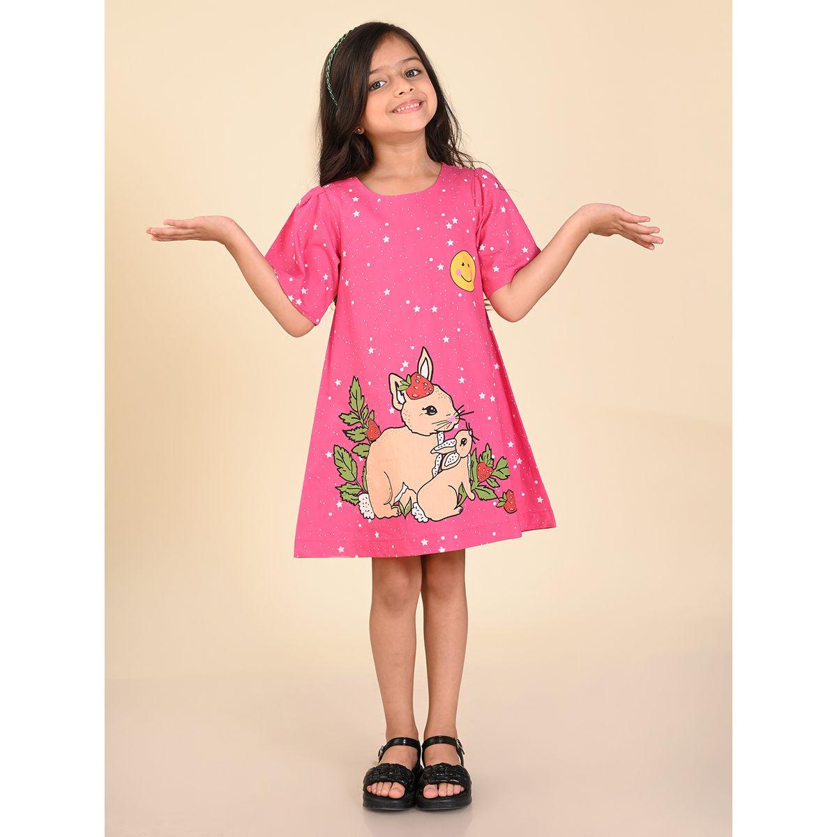 LilPicks X Styli  Bunny Star Print Casual Dress-girls-clothing-dressesandjumpsuits-image-2