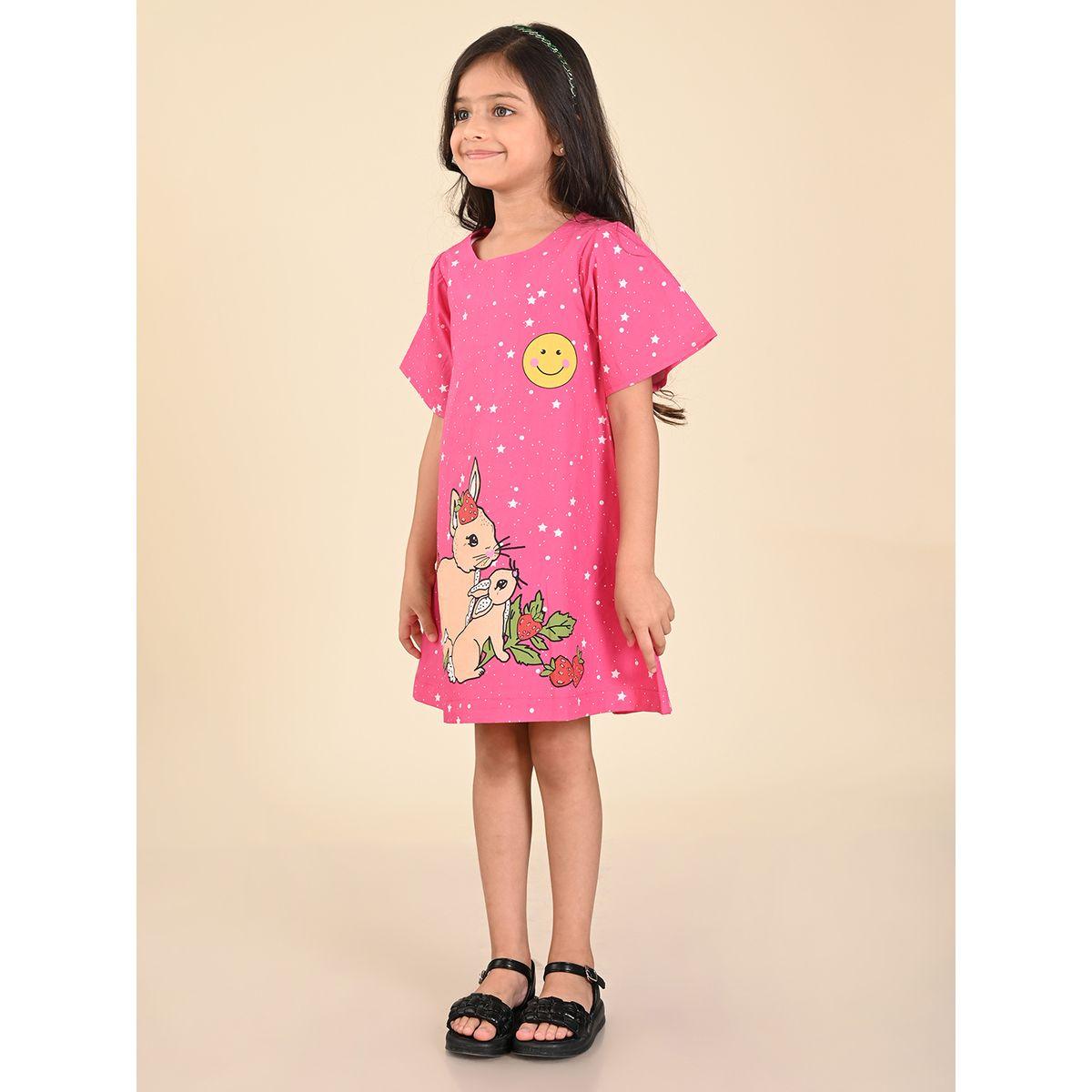 LilPicks X Styli  Bunny Star Print Casual Dress-girls-clothing-dressesandjumpsuits-image-3
