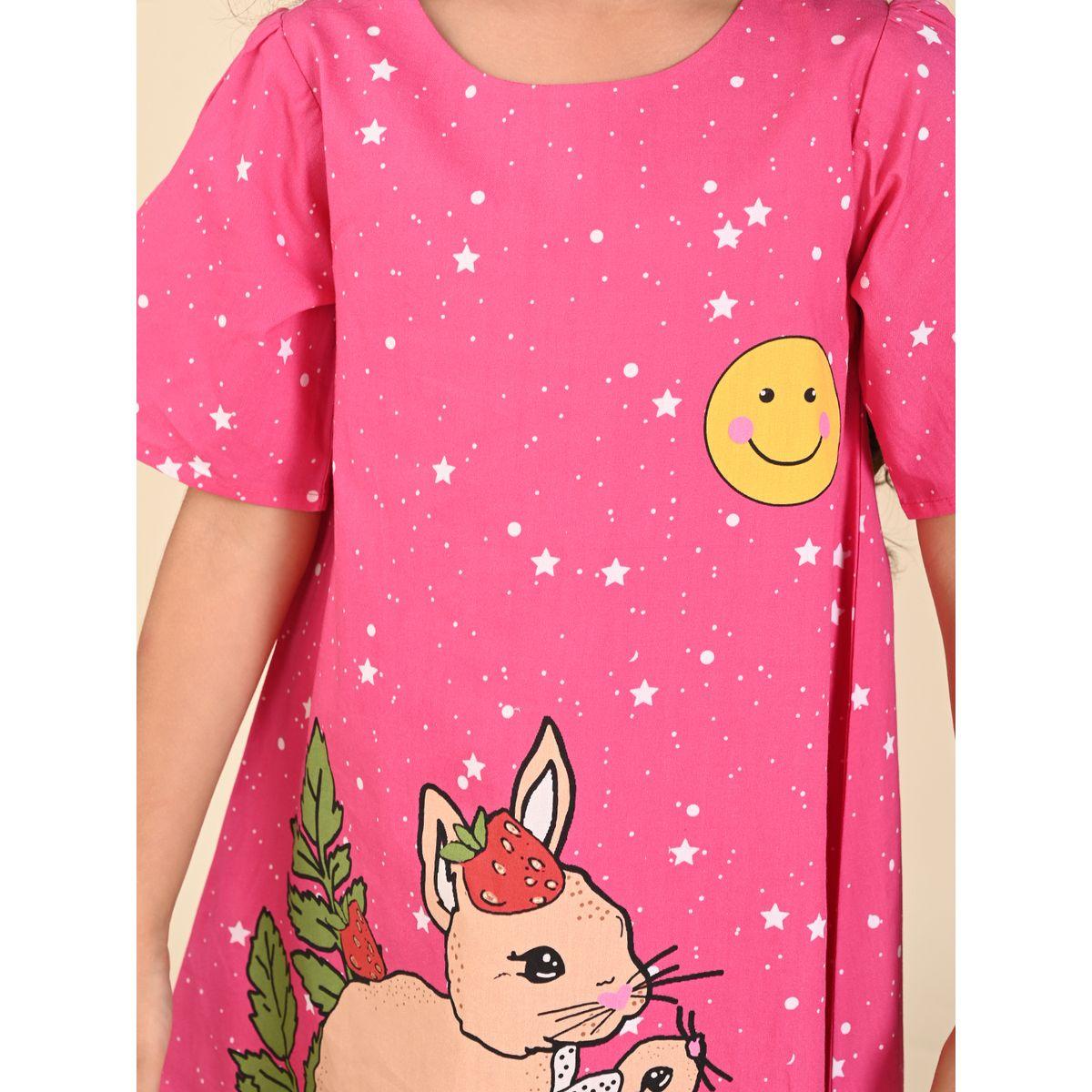 LilPicks X Styli  Bunny Star Print Casual Dress-girls-clothing-dressesandjumpsuits-image-5