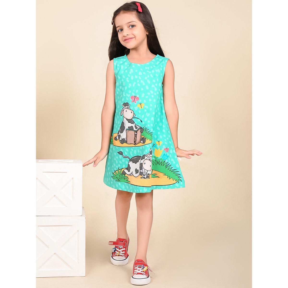 LilPicks X Styli  Cow Butterfly Graphic Print Casual Dress-girls-clothing-dressesandjumpsuits-image-1