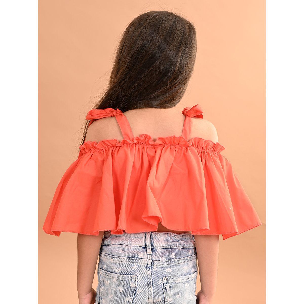 LilPicks X Styli  Cold Shoulder Sleeves Layered Crop Top-girls-clothing-blousesandshirts-image-6
