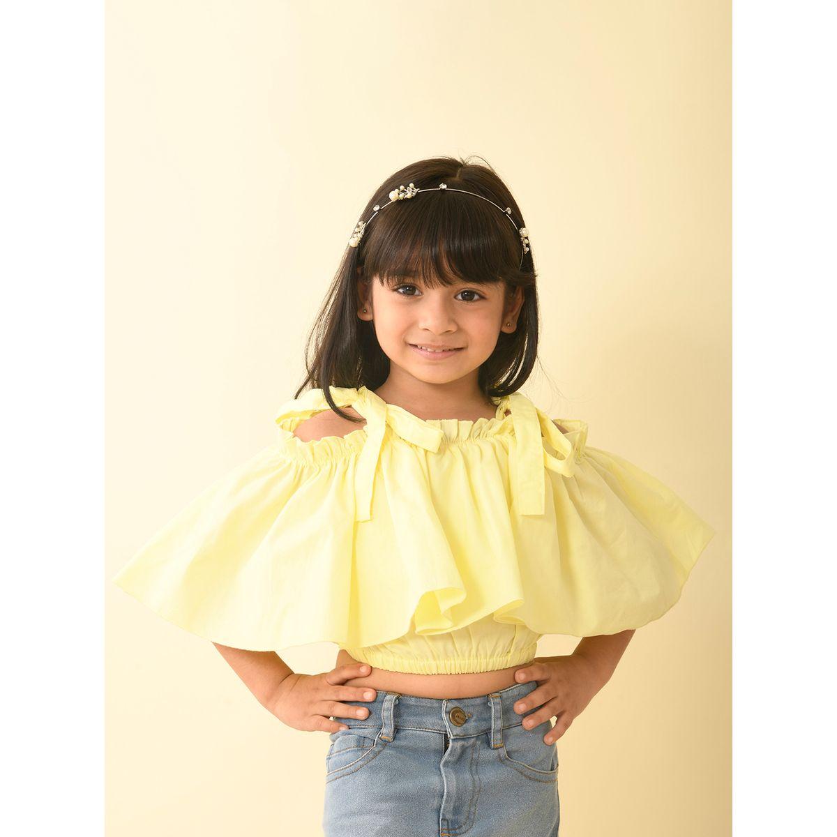 LilPicks X Styli  Cold Shoulder Sleeves Layered Crop Top-girls-clothing-blousesandshirts-image-3