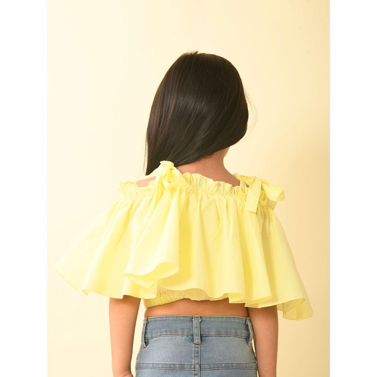 LilPicks X Styli  Cold Shoulder Sleeves Layered Crop Top-girls-clothing-blousesandshirts-image-5