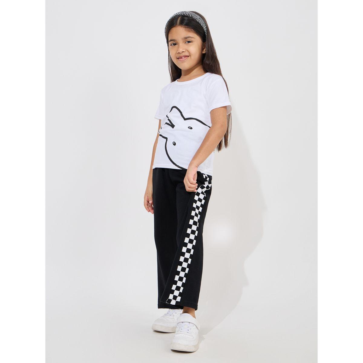 جوغر مطبع بمربعات مع قصة مريحة-girls-clothing-bottoms-joggersandtrackpants-image-2
