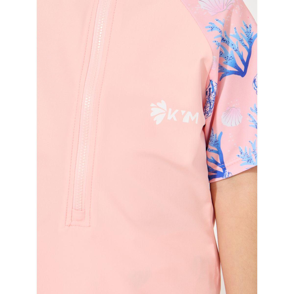 Styli Floral Raglan Sleeve Top & Quick-Drying Shorts Set-girls-clothing-swimwear-image-3