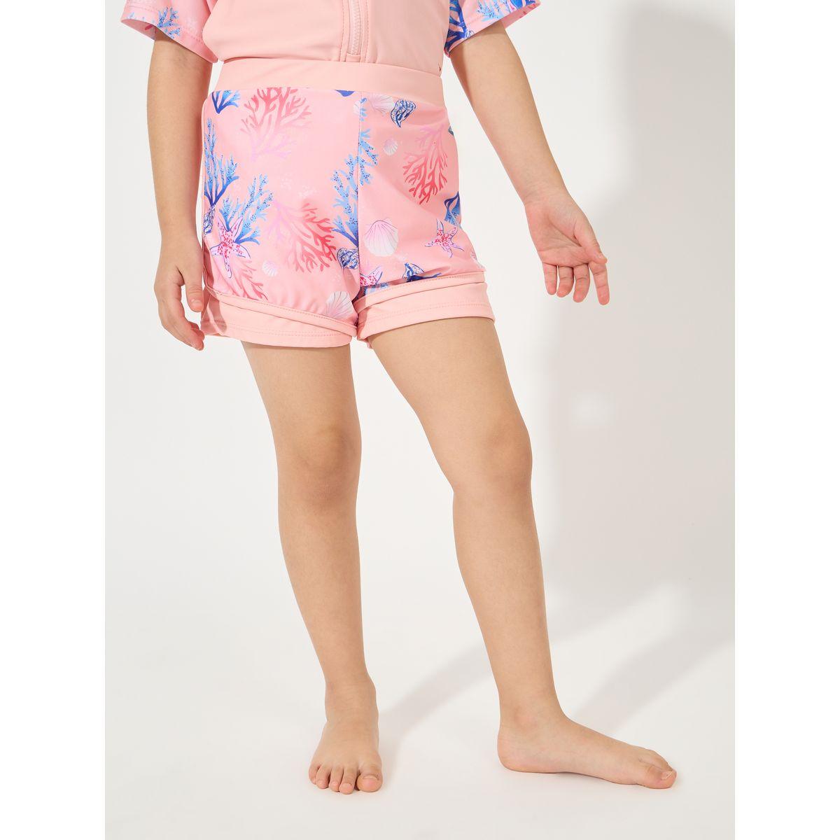 Styli Floral Raglan Sleeve Top & Quick-Drying Shorts Set-girls-clothing-swimwear-image-5