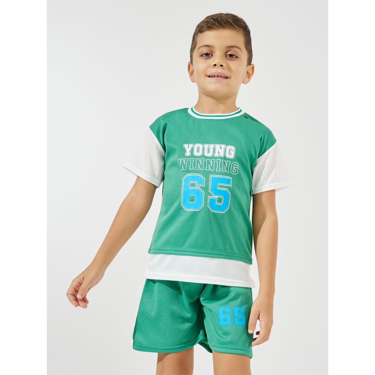 طقم رياضي من شورت وتيشيرت بطبعة فارسيتي-sports-boys-clothing-sets-image-3