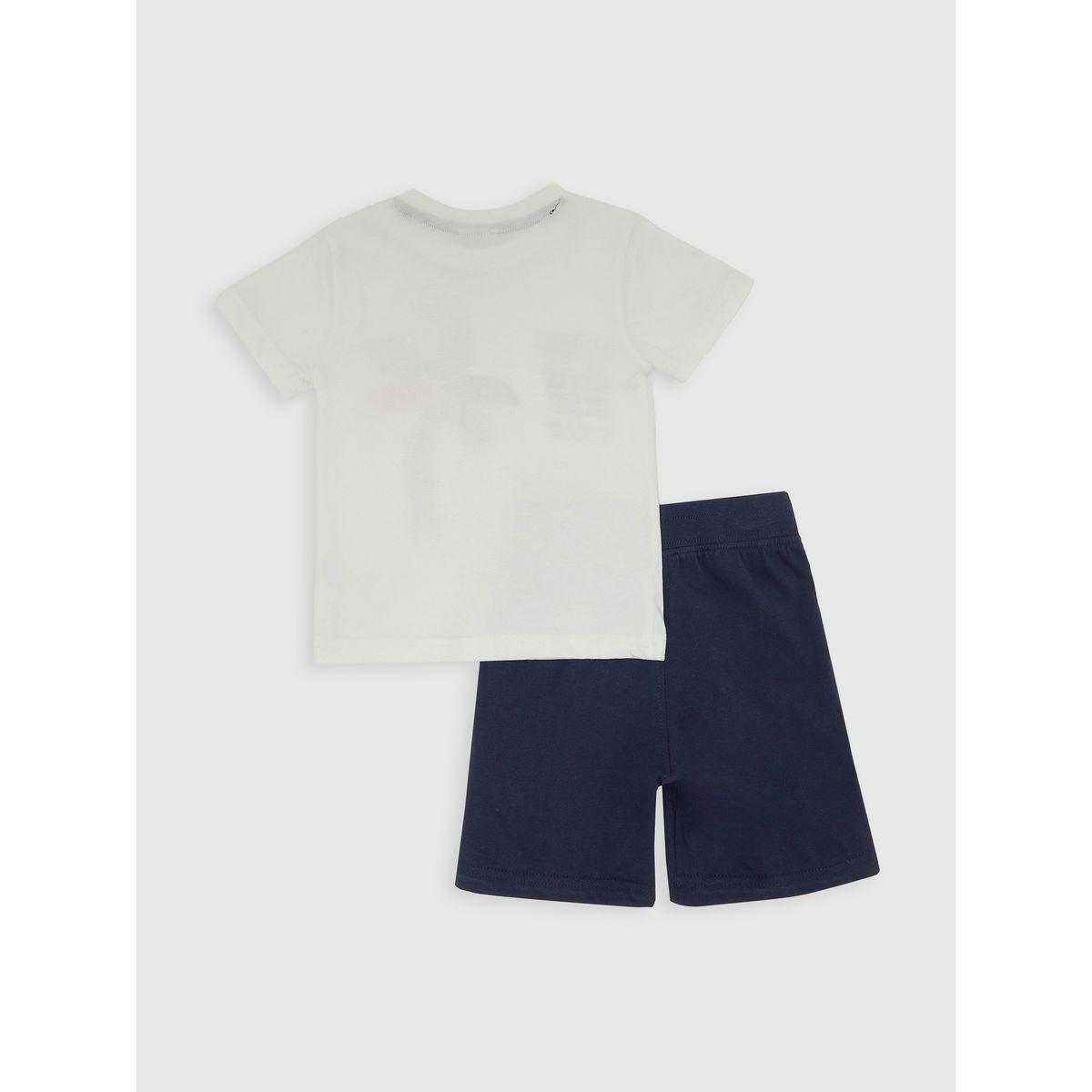 Victor and Jane X Styli  Patch Detail Printed T-Shirt & Shorts Set-boys-clothing-setsandcoords-image-2